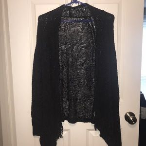 long sleeve navy blue cardigan